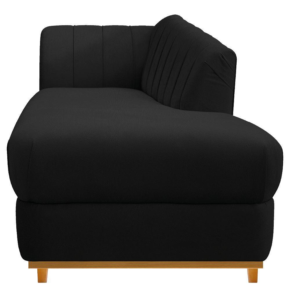 Recamier 160Cm Lado Direito Suede Preto - 4