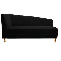 Recamier 160Cm Lado Direito Suede Preto - 6