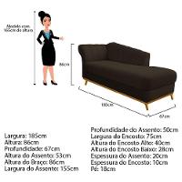 Recamier 185Cm Lado Esquerdo Corano Marrom - 3