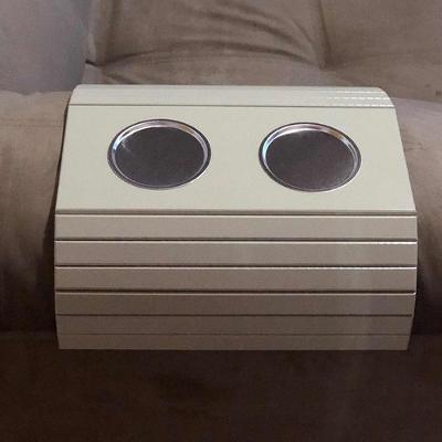 Esteira para Braço de Sofá Porta Copos de Alumínio Bege Nude