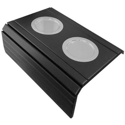 Esteira Decorativa Laqueada Apoio Sofá Copo Alumínio Preta