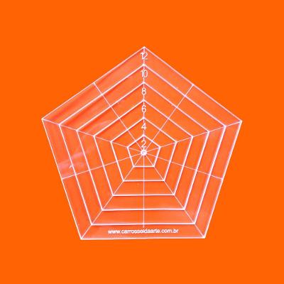 Régua Patchwork Pentágono 12cm Cristal