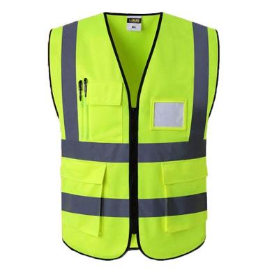 Colete Faixa Sinalizador Refletivo Segurança Trabalho Epi Blusao Fluorescente Obra Bolsos Ziper