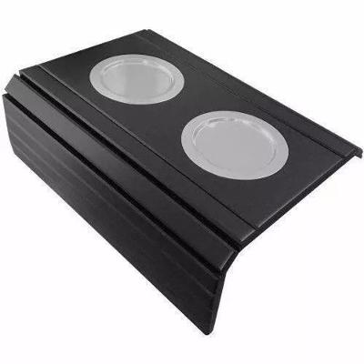 Esteira Bandeja Preta com Porta Copo Alumínio para Sofá