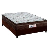 Cama Box Casal: Colchão Molas Probel MasterPocket Ensacadas ProDormir Miami + Base CRC Suede Marrom(138x188) - 1