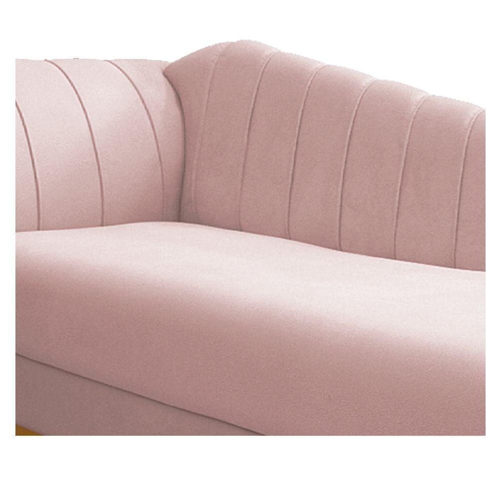 Recamier 185Cm Lado Direito Suede Rosê - 2