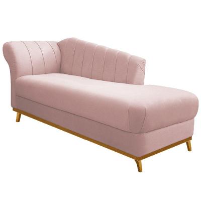 Recamier 185Cm Lado Direito Suede Rosê