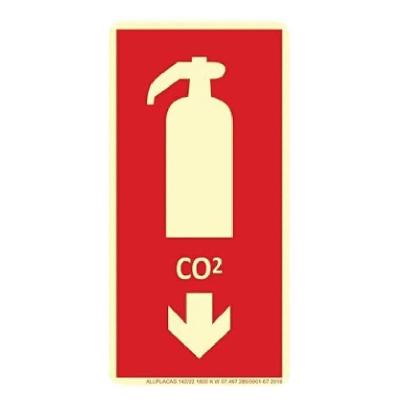 Placa E5 Extintor Co2 10cm X 20cm