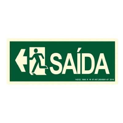 Placa S14e Rota De Fuga Saida A Esquerda