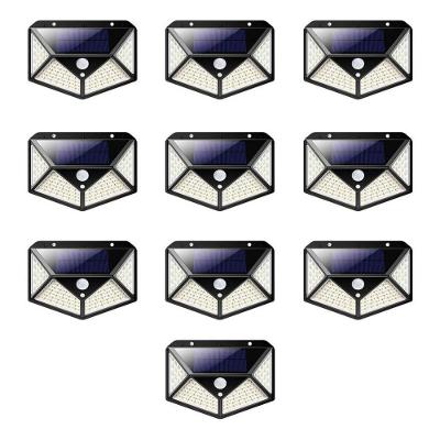 Luminaria Solar 100 Leds Branco Quente Sensor de Movimento