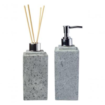 Kit Banheiro Lavabo Luxo Sabonete Líquido + Difusor De Essência "prata"