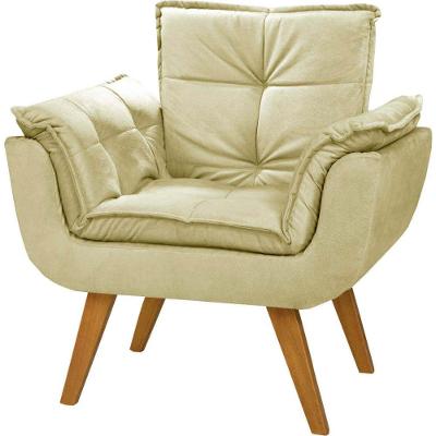 Poltrona Decorativa Opala Suede Composê Bege