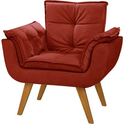 Poltrona Decorativa Opala Suede Composê Marrom