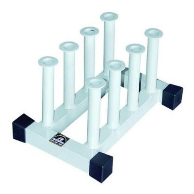 Suporte Barra De Chão (8 Barras) Aço E Tubo Pintado Branco