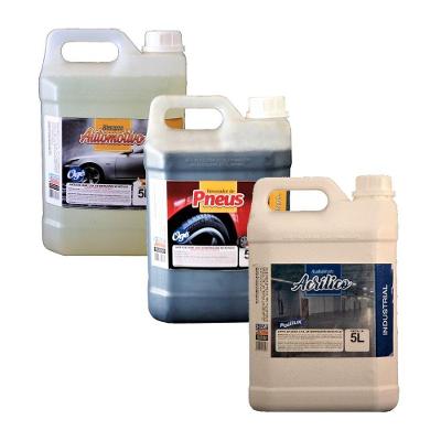 Kit Acabamento, Renovador E Shampoo Limpeza De Veículos 5L