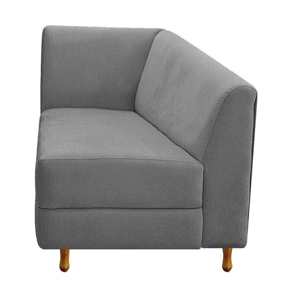 Recamier 185Cm Lado Direito Suede Cinza - 5