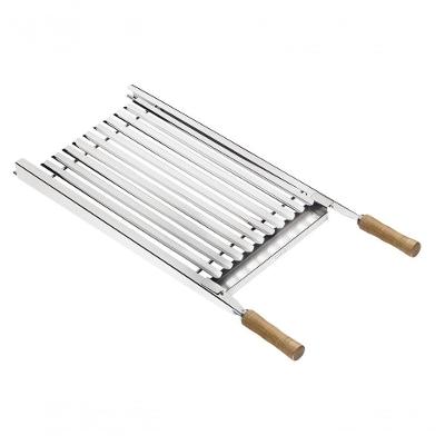 Grelha Aço Inox Com Cabo De Madeira 79 X 35