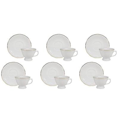 Conjunto De Xícara Com Pires 06 Peças Pomerode Ouro Schmidt