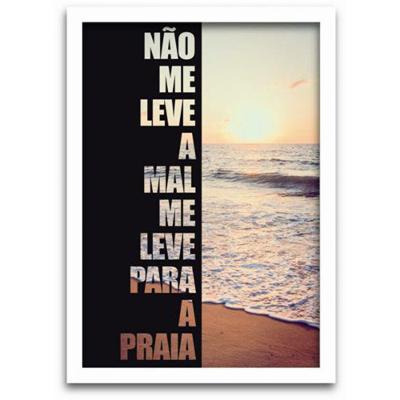 Quadro Decorativo 1 peça 40x60 Praia Moldura Branca
