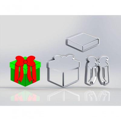 Cortador Natal Caixa De Presente Modular Tamanho 6Cm