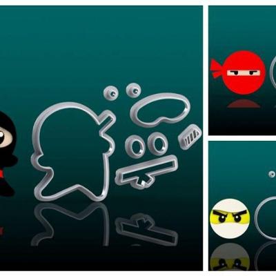 Cortador Kit Ninjago 3 Modelos Modulares Tamanho 5Cm