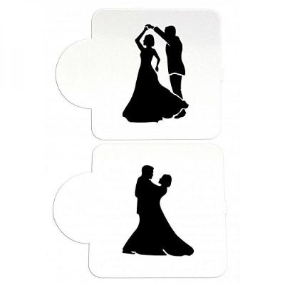 Stencil Noivos Casamento Namorados 2 Peças