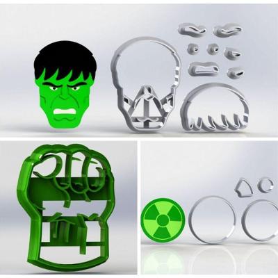 Cortador Heróis Kit Hulk 3 Modelos Tamanho 5Cm