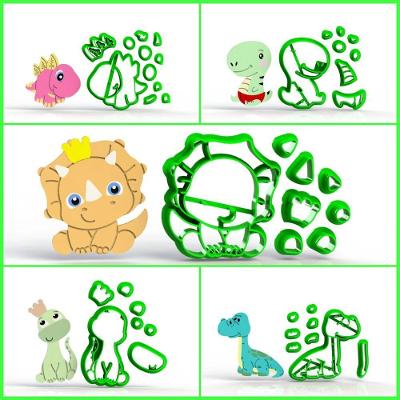 Cortador Kit Dinossauros Baby 5 Modelos Modulares Tamanho 7 Cm