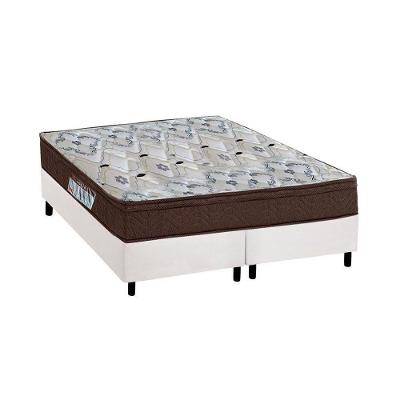 Cama Box Queen: Colchão Espuma Ortobom D45/EP Fort Tech ISO 150 Mega Firme + Base CRC Suede White(158x198)