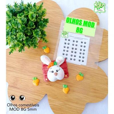 Apliques Comestíveis Olhos Preto Mod8g Tamanho 0,5 Cm