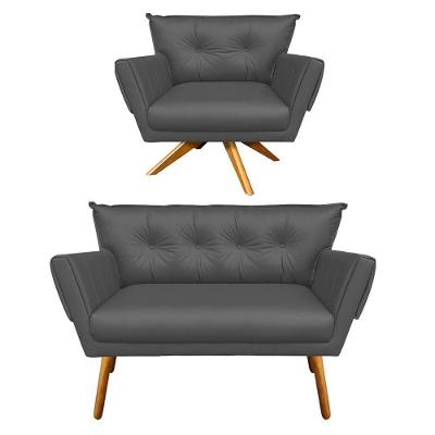 Kit 01 Namoradeira e 01 Poltrona Giratória Anitta Corino