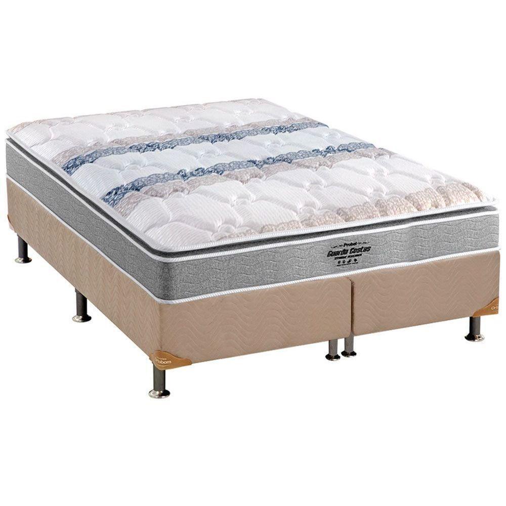 Cama Box Queen: Colchão Anatômico Probel D33/AG65 Guarda Costas Extreme Resistence + Base CRC Suede Clean(158x198) - 1