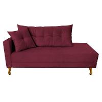 Recamier Azura 140cm Com Almofada Lado Direito Suede Cor Bordô - 1
