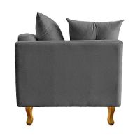 Recamier Azura 140cm Com Almofada Lado Direito Suede Cor Cinza - 5