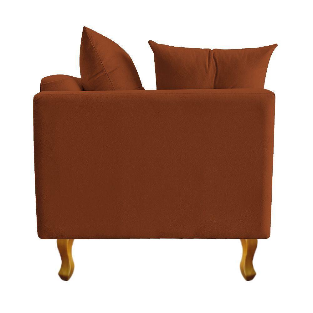 Recamier Azura 140cm Com Almofada Lado Direito Suede Cor Terracota - 5