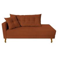 Recamier Azura 140cm Com Almofada Lado Direito Suede Cor Terracota - 1