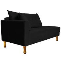 Recamier Azura 140cm Com Almofada Lado Direito Suede Cor Preto - 6