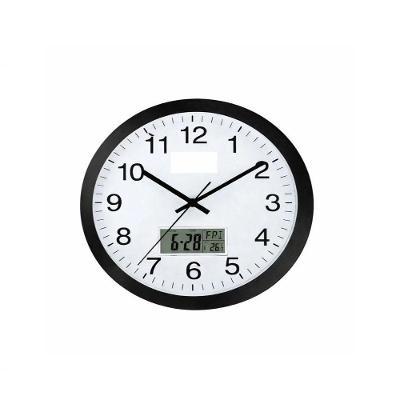 Relogio Preto Analogico Parede Calendario Termometro Digital Despertador Escritorio Sala Luxo