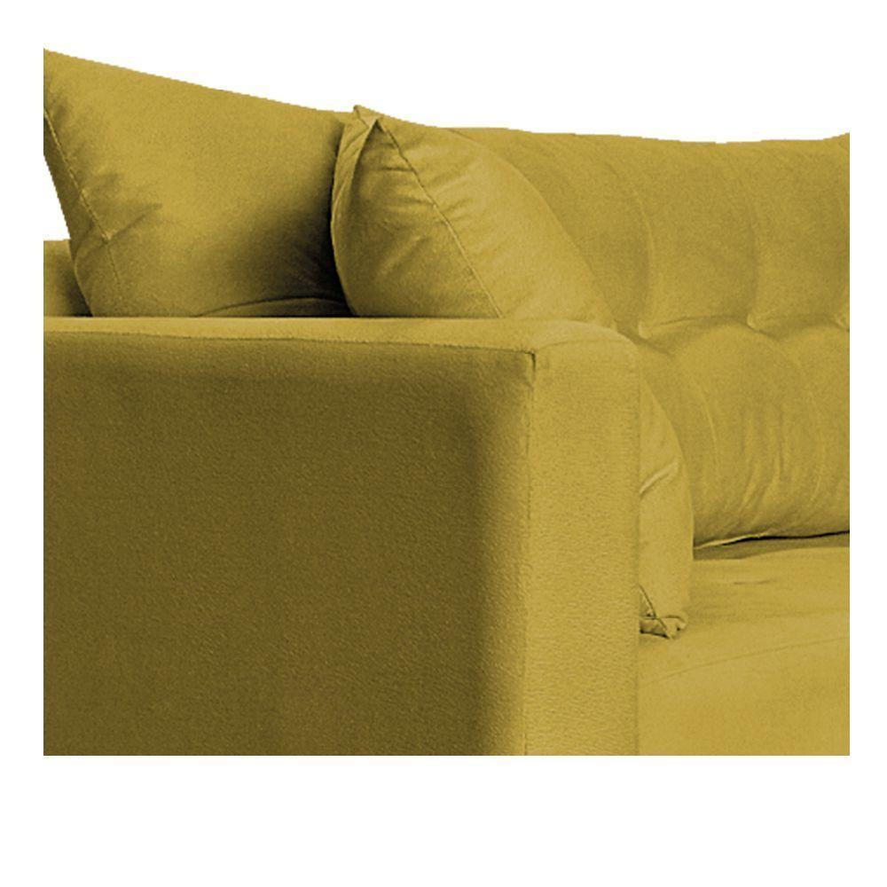 Recamier Azura 140cm Com Almofada Lado Direito Suede Cor Amarelo - 9
