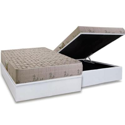 Cama Box Baú Casal: Colchão Espuma D33 Herval Cannes + Base Crc Linhão White (138x188)