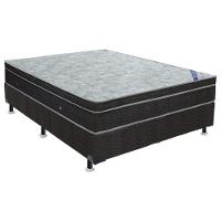Cama Box King: Colchão Molas Bonnel Ortobom Nanolastic Light Selado + Base CRC Suede Black(186x198) - 1
