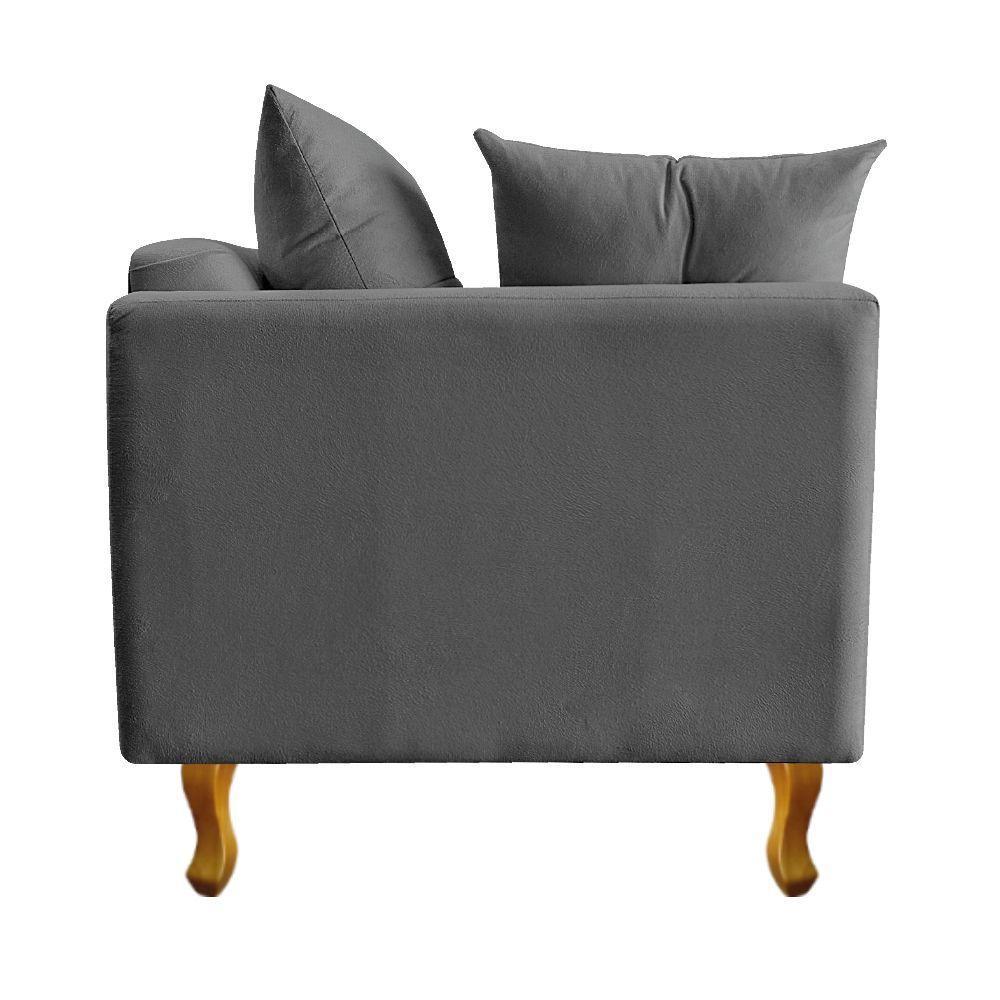 Recamier Azura 160cm Com Almofada Lado Direito Suede Cor Cinza - 5