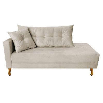 Recamier Azura 160cm Com Almofada Lado Direito Suede Cor Bege