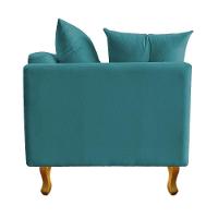 Recamier Azura 160cm Com Almofada   Direito Suede Cor Azul Turquesa - 5