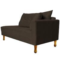 Recamier Azura 140cm Com Almofada Lado Esquerdo Suede Cor Marrom - 9