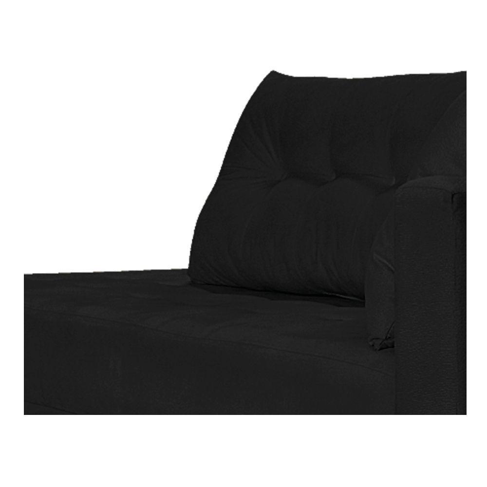 Recamier Azura 140cm Com Almofada Lado Esquerdo Suede Cor Preto - 3
