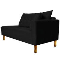 Recamier Azura 140cm Com Almofada Lado Esquerdo Suede Cor Preto - 6