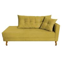 Recamier Azura 140cm Com Almofada Lado Esquerdo Suede Cor Rosê - 1