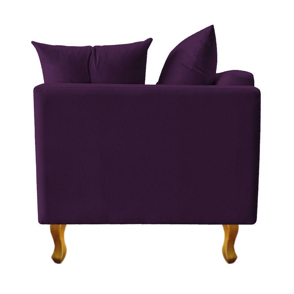 Recamier Azura 140cm Com Almofada Lado Esquerdo Suede Cor Roxo - 5