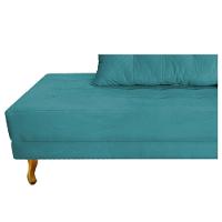 Recamier Azura 140cm Com Almofada Lado Esquerdo Suede Cor Azul Turquesa - 2